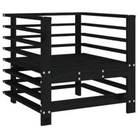 Tuinstoelen 2 st met kussens massief grenenhout zwart - thumbnail