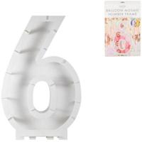 Ginger Ray ballon mozaiek 6 cijfer wit 85 cm | 8 stuks - thumbnail