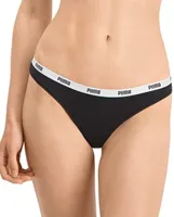 3-Pack dames strings - Katoen vrouwen strings Zwart - Wit - Combi - thumbnail