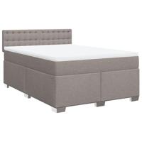 Boxspring met matras stof taupe 140x200 cm - thumbnail
