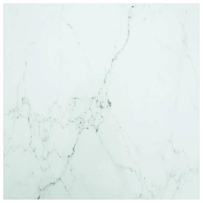 VidaXL Tafelblad 80x80 cm 6 mm gehard glas met marmeren design wit VidaXL Tafelblad 80x80 cm 6 mm gehard glas met marmeren design wit