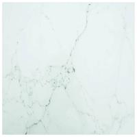 VidaXL Tafelblad 80x80 cm 6 mm gehard glas met marmeren design wit - thumbnail