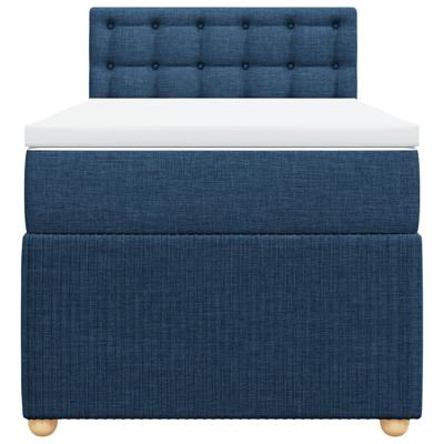 Boxspring met matras stof blauw 90x190 cm - thumbnail