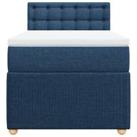 Boxspring met matras stof blauw 100x200 cm - thumbnail