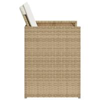 Tuinstoelen 4 st met kussens poly rattan beige - thumbnail