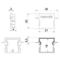 Deko Light 979150 Endkappe H-ET-02-15 Set 2 Stk, Weiß Profieleindkap Kunststof (l x b x h) 30 x 6 x 20 mm 1 stuk(s) - thumbnail