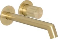 Ben Engraved Cross afdekset voor inbouw wastafelkraan geborsteld messing pvd-coating - thumbnail