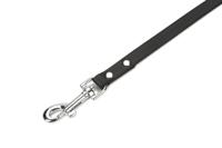 Hondenriem van leer 165cm x 12mm zwart - thumbnail