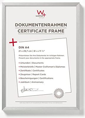 walther+ design AJ130S Wissellijst Papierformaat: DIN A4 Zilver