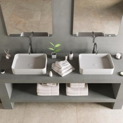 Opbouwwastafel Ideavit Solidthin 50x35x12.5 cm Solid Surface Mat Wit