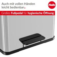 Hailo 0630-200 öko duo plus l pedaalemmer 17+9l rvs/zwart - thumbnail