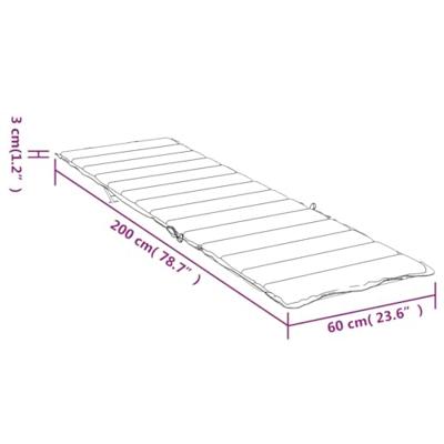 Ligbedkussen 200x60x3 cm oxford stof zwart