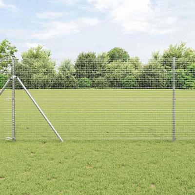 VidaXL Afrasteringspaal zilver 10 x 1 m (25 x 25 mm gaas) staal
