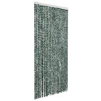 VidaXL Vliegengordijn 100x220 cm chenille groen en wit - thumbnail