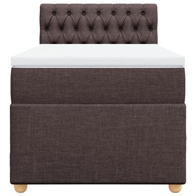 Boxspring met matras stof donkerbruin 140x200 cm - thumbnail