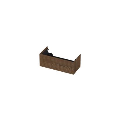 INK - Onderkast 1 Lade Push 2 Open Horizontaal Gefreesd Bestaande Uit - 1000x450x376 Mm - Massief Eiken Chocolate