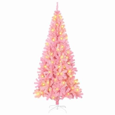 VidaXL Kerstboom met 300 led met standaard roze 180 cm pvc
