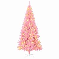 VidaXL Kerstboom met 300 led met standaard roze 180 cm pvc - thumbnail