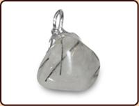 Toermalijnkwarts Geslepen Edelsteen Hanger (20 mm) - thumbnail