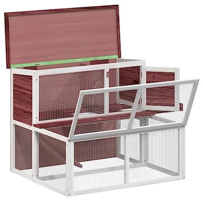 VidaXL Konijnenhok 102x90x84,5 cm massief grenenhout mokkakleurig