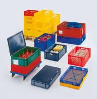 LA-KA-PE Transportstapelbak | L600xB400xH320mm | groen PP handgreepopening | zijwanden gesloten | 1 stuk - TK600/320-0 GRÜN TK600/320-0 GRÜN - thumbnail