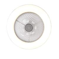 QAZQA Plafondventilator zilver incl. LED met afstandsbediening - - thumbnail