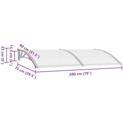 Deurluifel 200x80 cm PC grijs en transparant