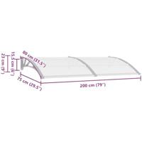 Deurluifel 200x80 cm PC grijs en transparant - thumbnail