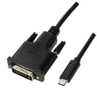 LogiLink UA0332 video kabel adapter 3 m USB Type-C DVI-D Zwart - thumbnail