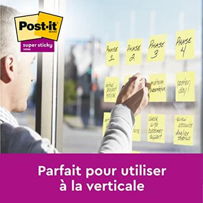 Post-It Super Sticky Notes, 90 vel, ft 76 x 76 mm, geel, 8 + 4 GRATIS - thumbnail