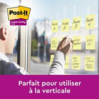 Post-It Super Sticky Notes, 90 vel, ft 76 x 76 mm, geel, 8 + 4 GRATIS - thumbnail