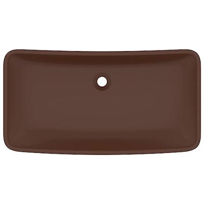 VidaXL Wastafel rechthoekig 71x38 cm keramiek mat donkerbruin