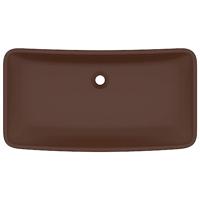 VidaXL Wastafel rechthoekig 71x38 cm keramiek mat donkerbruin - thumbnail