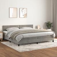 Boxspring met matras fluweel lichtgrijs 200x200 cm - thumbnail