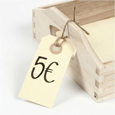 Creativ Company Manilla-labels, afm 3x6 cm, 250 gr, crème, 30 stuk/ 1 doos