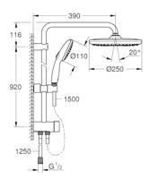Grohe QuickFix Vitalio Start 250 glijstangset met regendouche en 3 straalsoorten chroom - thumbnail