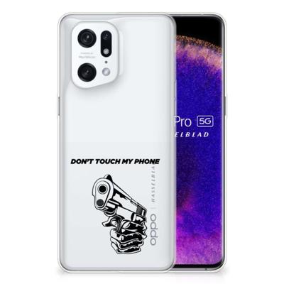OPPO Find X5 Pro Silicone-hoesje Gun Don't Touch My Phone OPPO Find X5 Pro Silicone-hoesje Gun Don't Touch My Phone