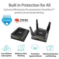 ASUS RT-AX92U AX6100 WiFi Mesh Gaming System, 2 stuks, Tri-Band WiFi 6 (802.11ax), 6100 Mbps, AiProtection Pro, geïntegreerde WTFast voor games, VPN, Adaptive QoS, DFS-band, zwart - thumbnail