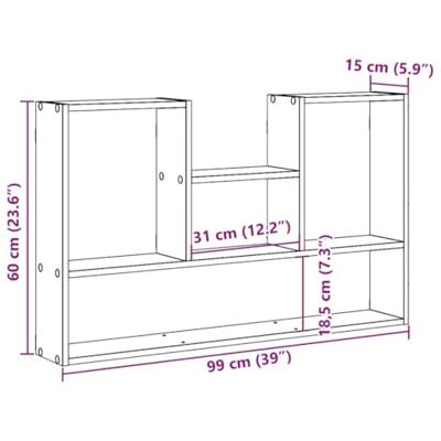 Wandschap 99x15x60 cm bewerkt hout wit Wandschap 99x15x60 cm bewerkt hout wit