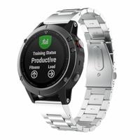 By Qubix - Stalen schakelband - Zilver - Compatible met Garmin Tactix 8-51mm - Compatible Garmin bandje - thumbnail