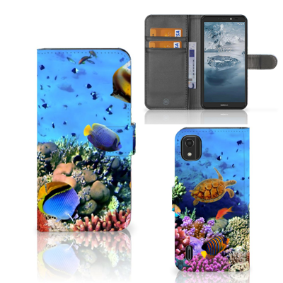 Nokia C2 2nd Edition | Telefoonhoesje | Met pasjeshouder | Vissen