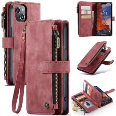 Caseme - iPhone 14 Plus - Portemonnee hoes - Rood Caseme - iPhone 14 Plus - Portemonnee hoes - Rood