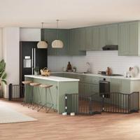 Hondenhek inklapbaar 6 panelen 480 cm populierenhout zwart - thumbnail