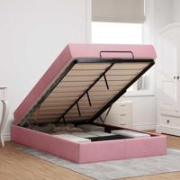 Bedframe met matras met matras 2 pcs Roze Fluweel - thumbnail