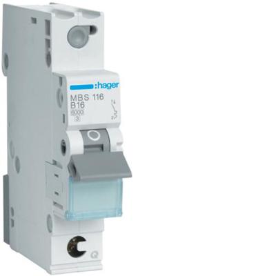 Hager MBS116 Zekeringautomaat 1-polig 16 A