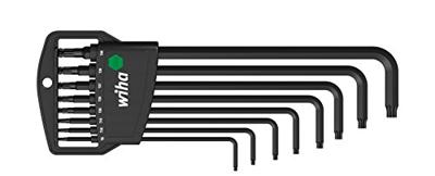 Wiha Stiftsleutelset | in Classic houder | TORX® | kogelkop | 9-delig | chemisch gezwart | in blister - 32395 - 32395