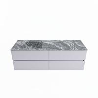 MONDIAZ VICA-DLUX 150cm badmeubel onderkast Cale 4 lades. Inbouw wastafel CLOUD links zonder kraangat, kleur Lava. - thumbnail