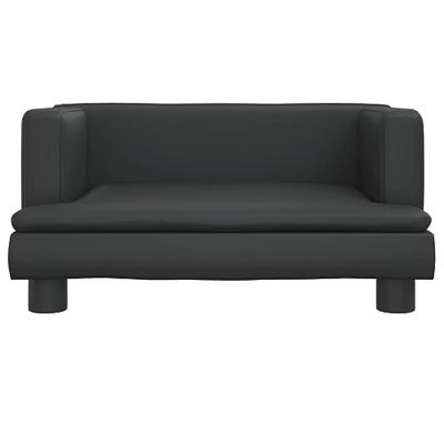 Kinderbank 60x40x30 cm kunstleer zwart