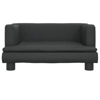 Kinderbank 60x40x30 cm kunstleer zwart - thumbnail