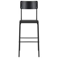 Barstoelen 2 st massief multiplex staal zwart - thumbnail